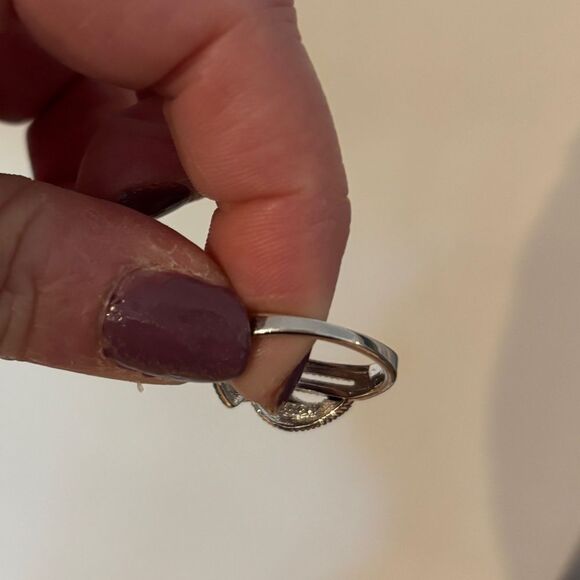 Floating Vintage heart ring in sterling silver sz 6 - Picture 3 of 9